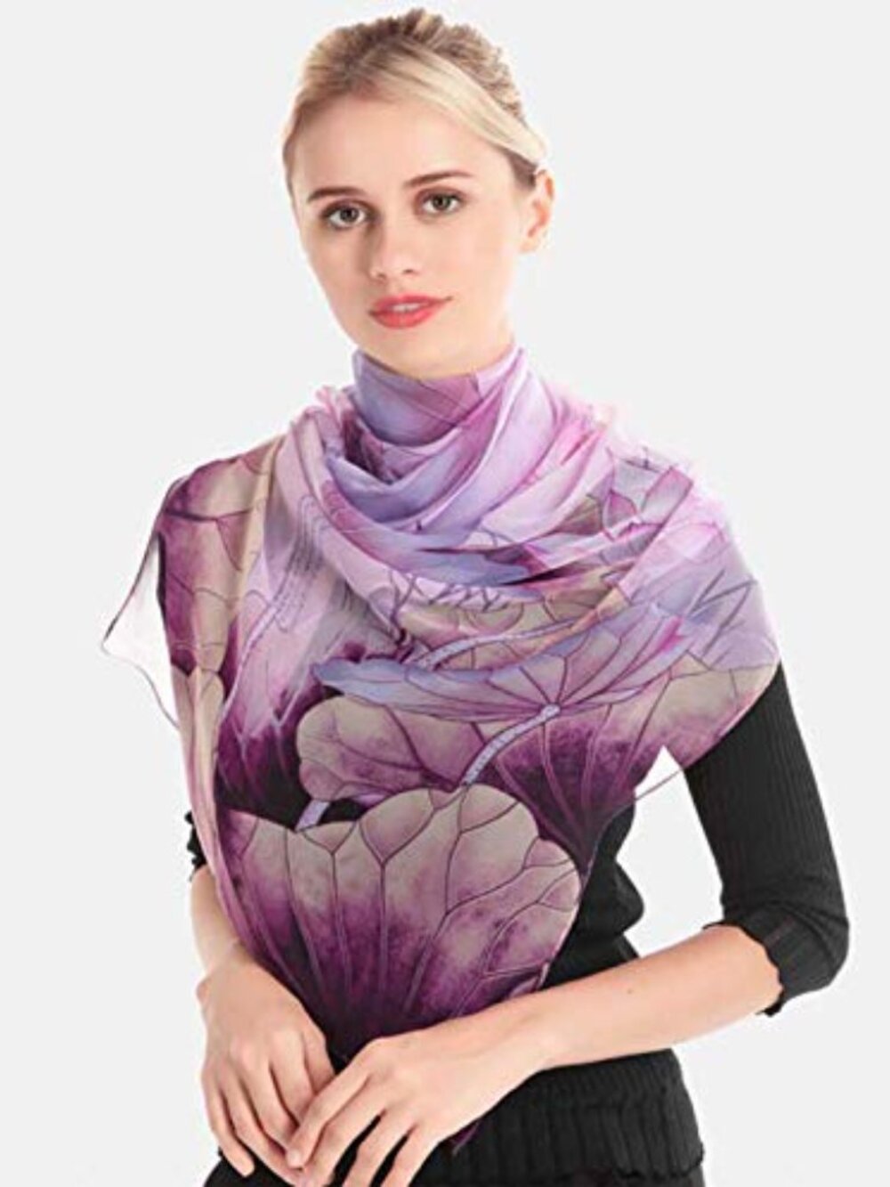Lightweight Floral Print Fashion Scarf Shawl Wrap Women - Picture 4 of 6